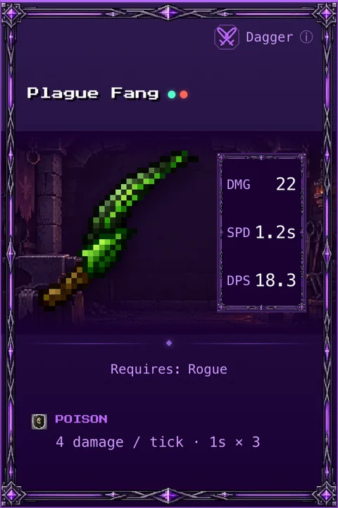 Plague Fang: Epic Dagger