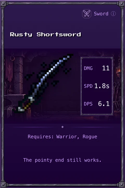 Rusty Shortsword: Common Sword